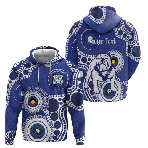 Bulldogs NAIDOC Week 2026 Personalised Zip Hoodie 50 Years of Deadly Aboriginal Art