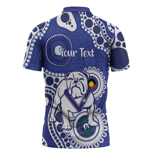 Bulldogs NAIDOC Week 2026 Personalised Zipper Polo Shirt 50 Years of Deadly Aboriginal Art