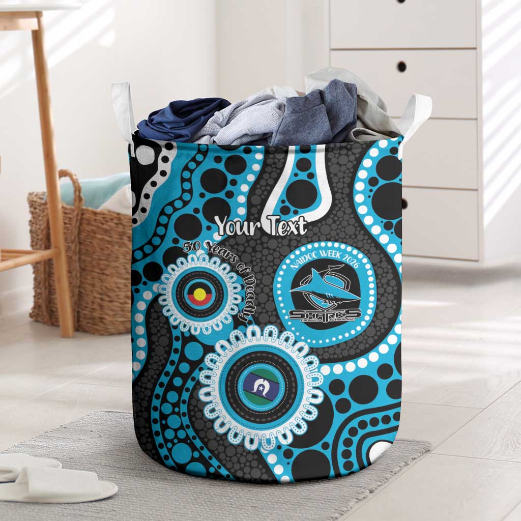 Sharks NAIDOC Week 2026 Personalised Laundry Basket 50 Years of Deadly Aboriginal Art