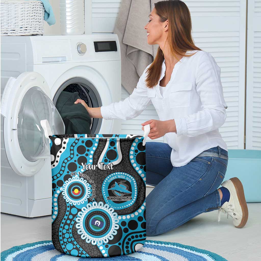 Sharks NAIDOC Week 2026 Personalised Laundry Basket 50 Years of Deadly Aboriginal Art