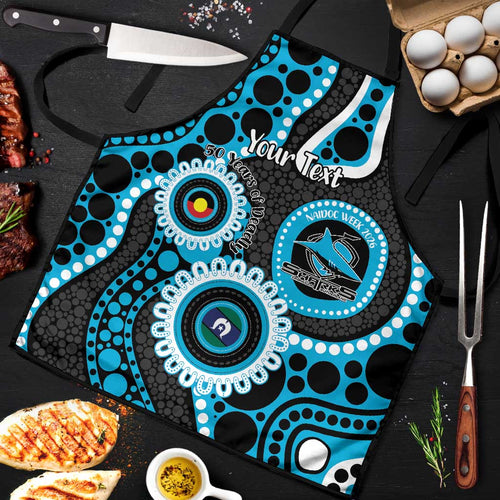Sharks NAIDOC Week 2026 Personalised Apron 50 Years of Deadly Aboriginal Art