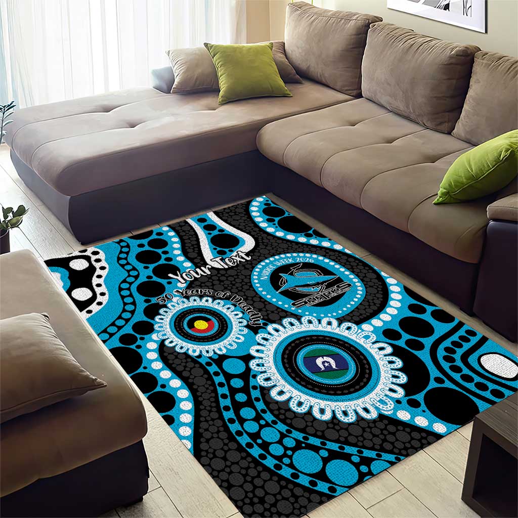 Sharks NAIDOC Week 2026 Personalised Area Rug 50 Years of Deadly Aboriginal Art