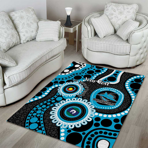 Sharks NAIDOC Week 2026 Personalised Area Rug 50 Years of Deadly Aboriginal Art