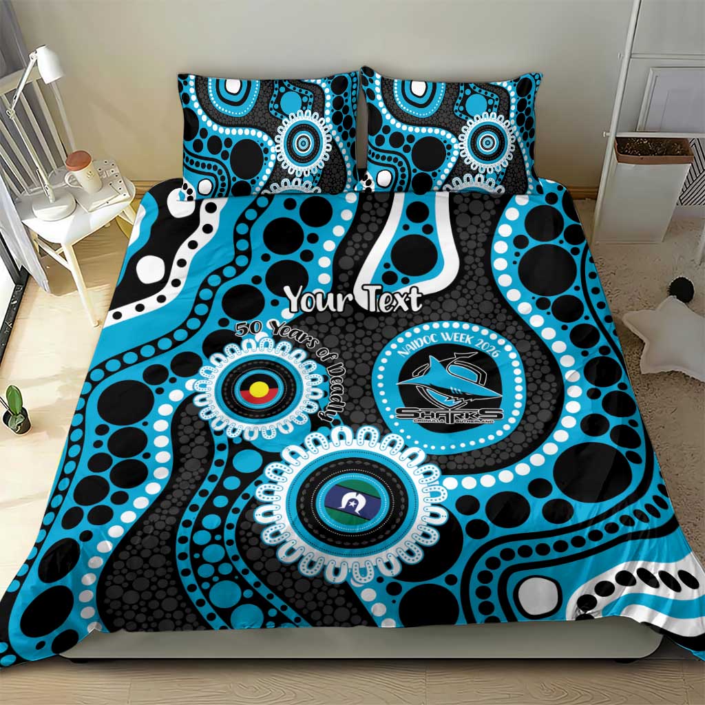 Sharks NAIDOC Week 2026 Personalised Bedding Set 50 Years of Deadly Aboriginal Art