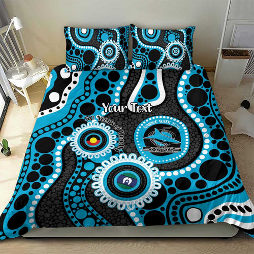 Sharks NAIDOC Week 2026 Personalised Bedding Set 50 Years of Deadly Aboriginal Art