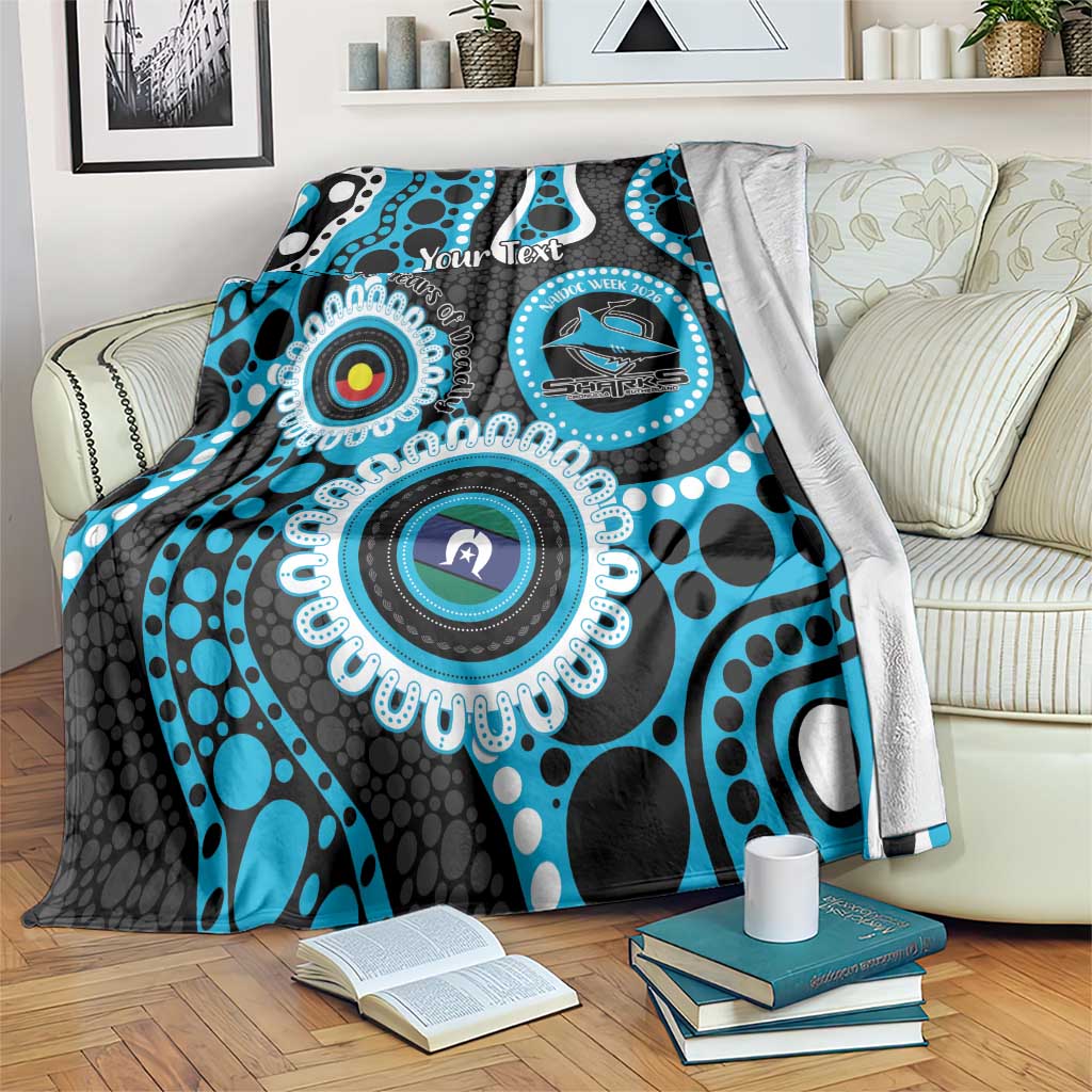 Sharks NAIDOC Week 2026 Personalised Blanket 50 Years of Deadly Aboriginal Art