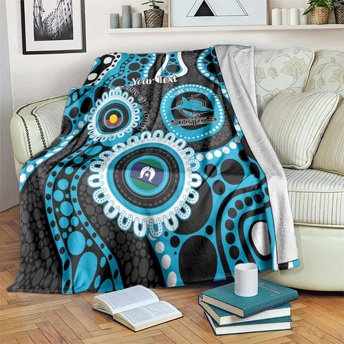 Sharks NAIDOC Week 2026 Personalised Blanket 50 Years of Deadly Aboriginal Art