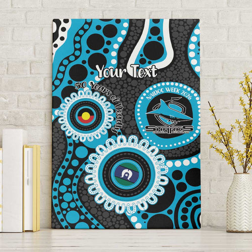 Sharks NAIDOC Week 2026 Personalised Canvas Wall Art 50 Years of Deadly Aboriginal Art