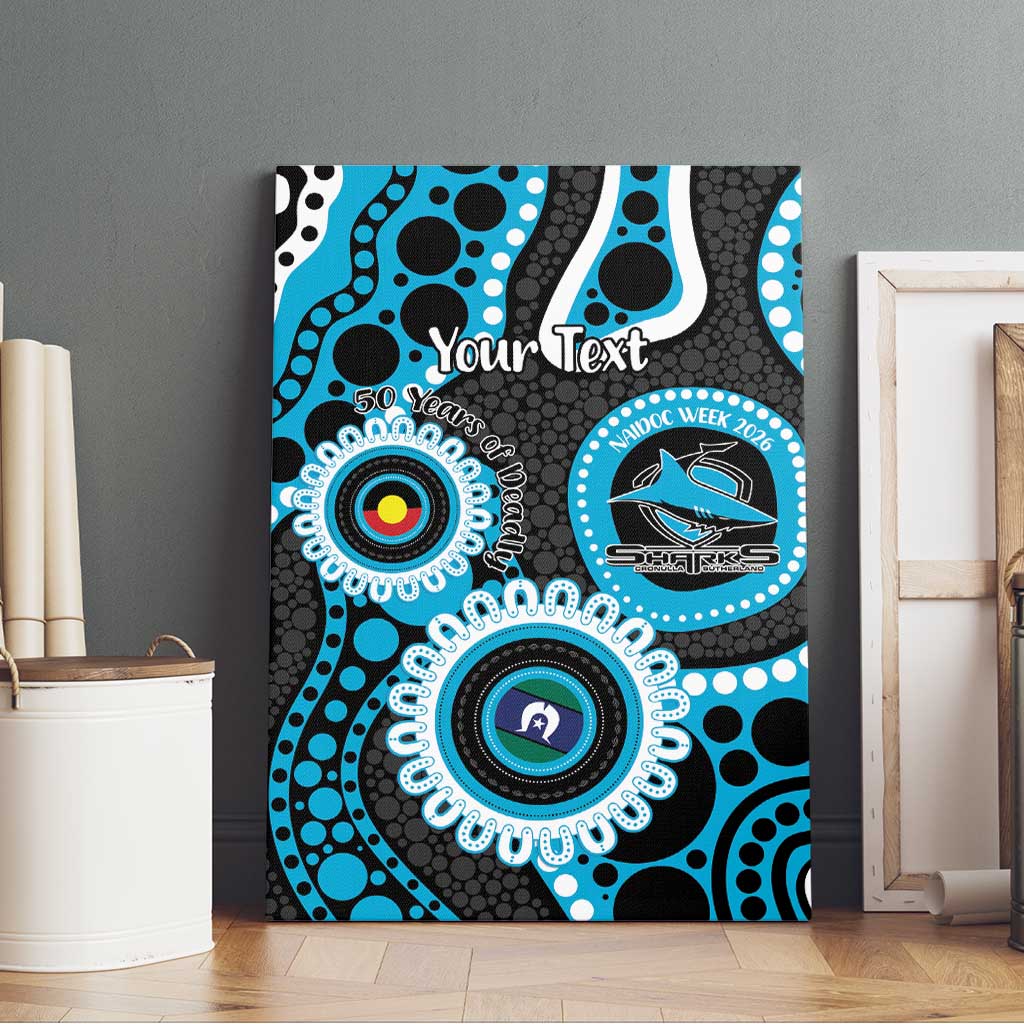 Sharks NAIDOC Week 2026 Personalised Canvas Wall Art 50 Years of Deadly Aboriginal Art