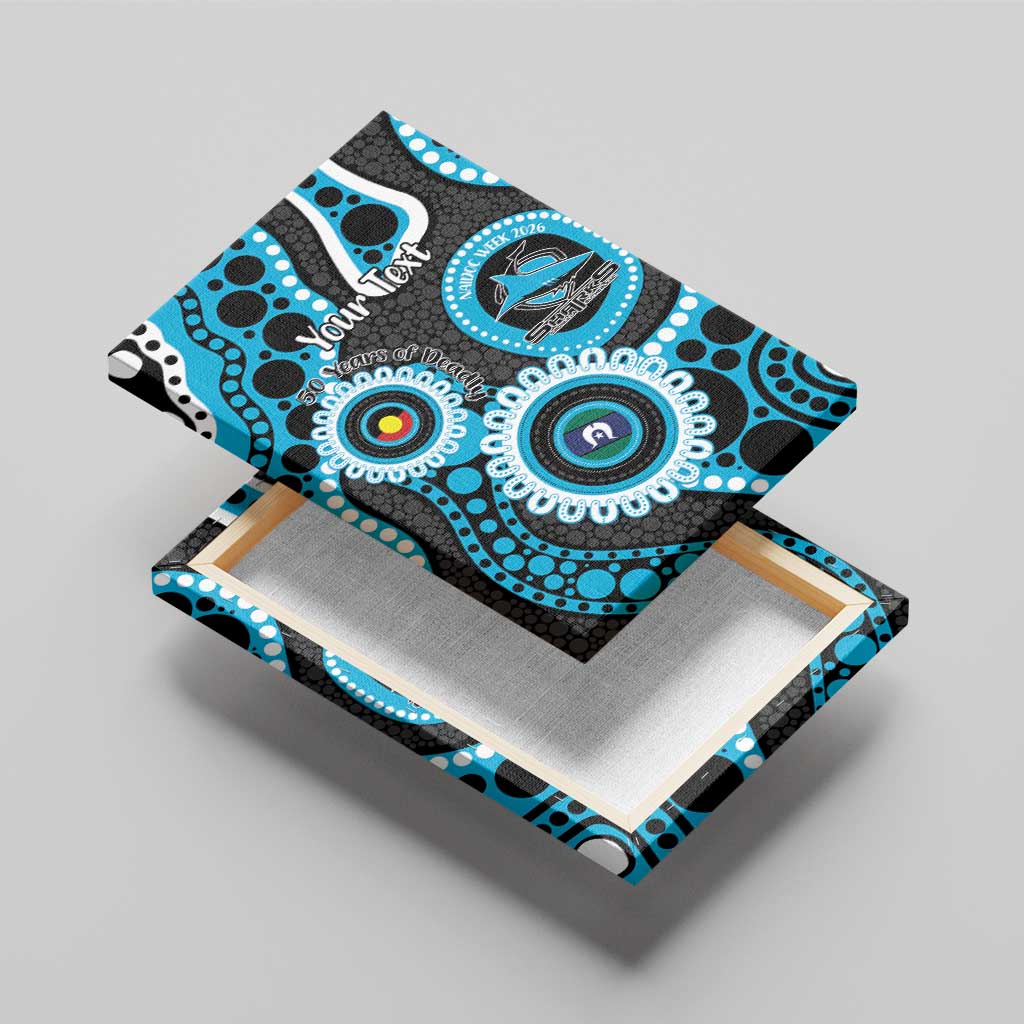 Sharks NAIDOC Week 2026 Personalised Canvas Wall Art 50 Years of Deadly Aboriginal Art