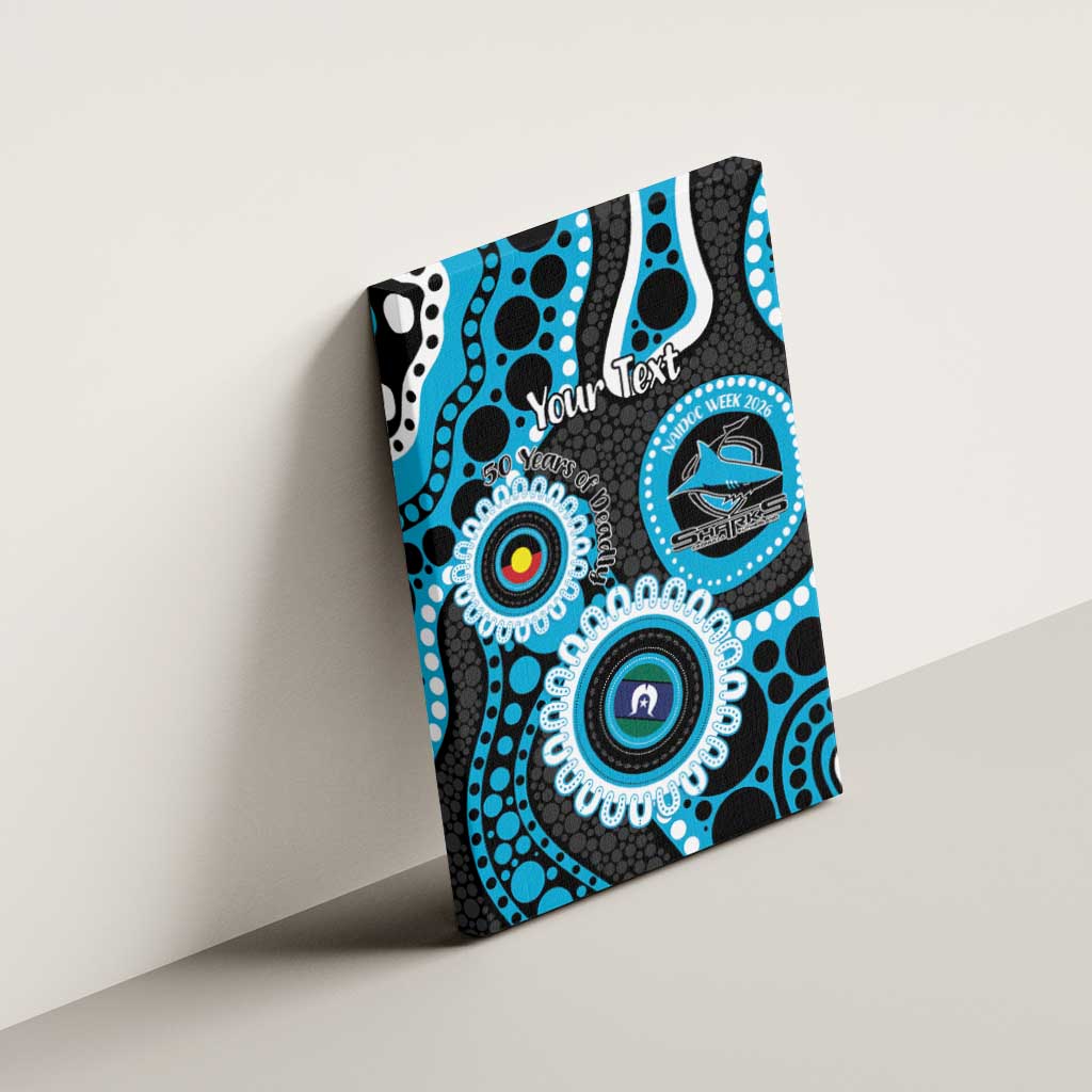 Sharks NAIDOC Week 2026 Personalised Canvas Wall Art 50 Years of Deadly Aboriginal Art