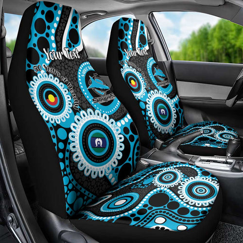 Sharks NAIDOC Week 2026 Personalised Car Seat Cover 50 Years of Deadly Aboriginal Art