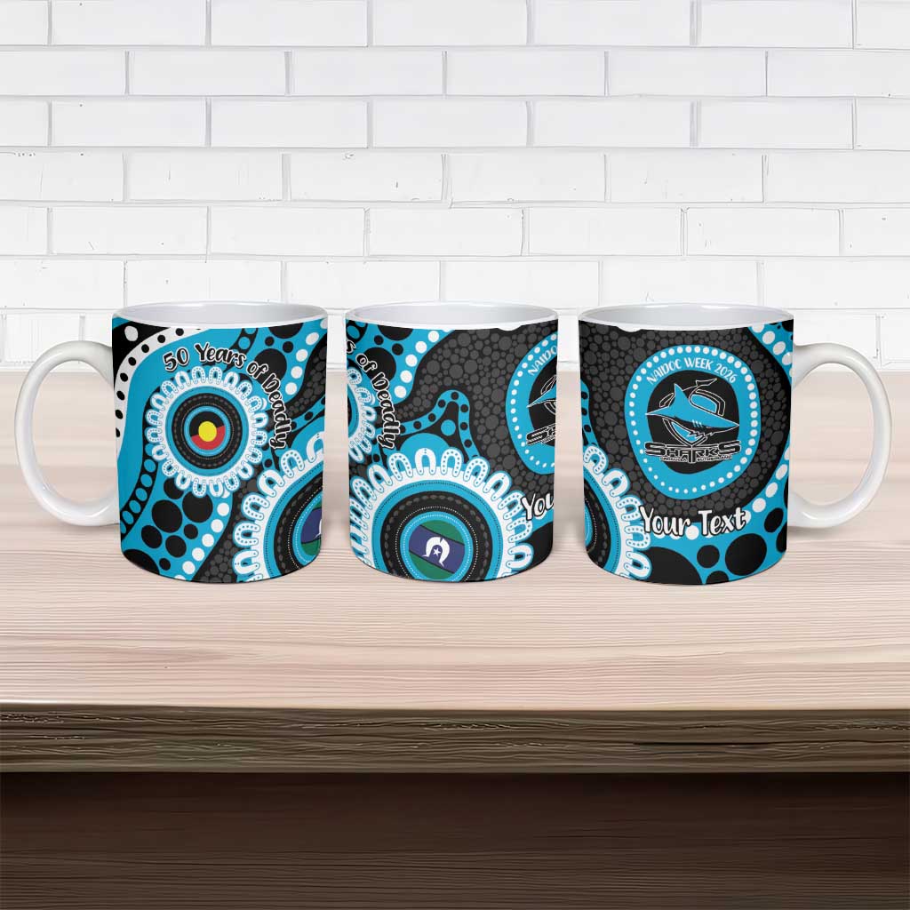 Sharks NAIDOC Week 2026 Personalised Ceramic Mug 50 Years of Deadly Aboriginal Art