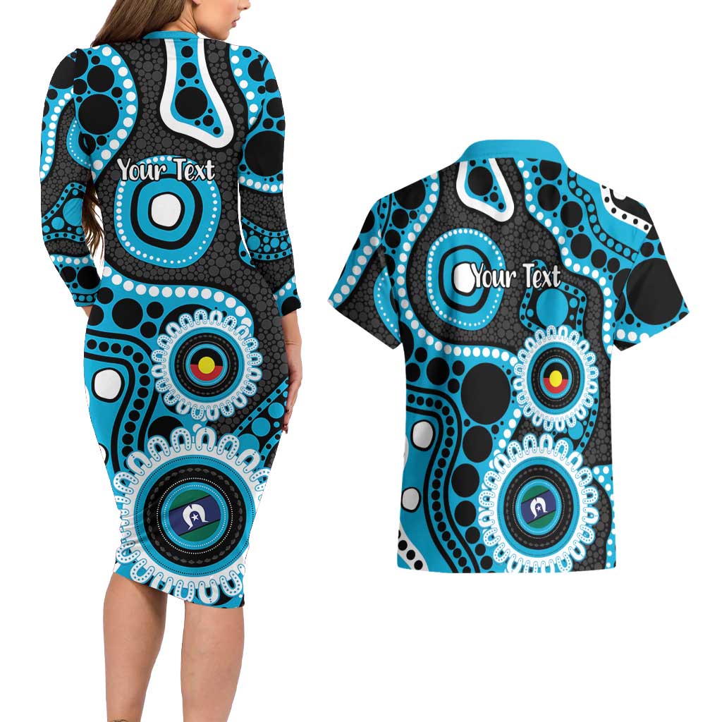 Sharks NAIDOC Week 2026 Personalised Couples Matching Long Sleeve Bodycon Dress and Hawaiian Shirt 50 Years of Deadly Aboriginal Art