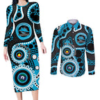 Sharks NAIDOC Week 2026 Personalised Couples Matching Long Sleeve Bodycon Dress and Long Sleeve Button Shirt 50 Years of Deadly Aboriginal Art