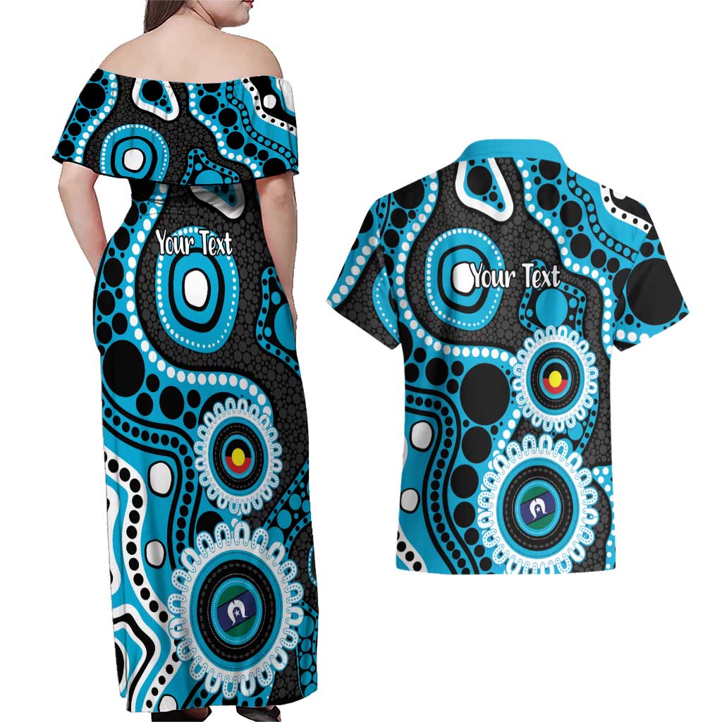 Sharks NAIDOC Week 2026 Personalised Couples Matching Off Shoulder Maxi Dress and Hawaiian Shirt 50 Years of Deadly Aboriginal Art