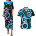 Sharks NAIDOC Week 2026 Personalised Couples Matching Puletasi and Hawaiian Shirt 50 Years of Deadly Aboriginal Art