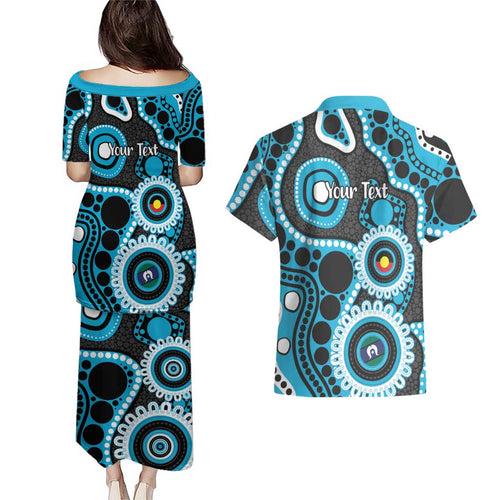Sharks NAIDOC Week 2026 Personalised Couples Matching Puletasi and Hawaiian Shirt 50 Years of Deadly Aboriginal Art