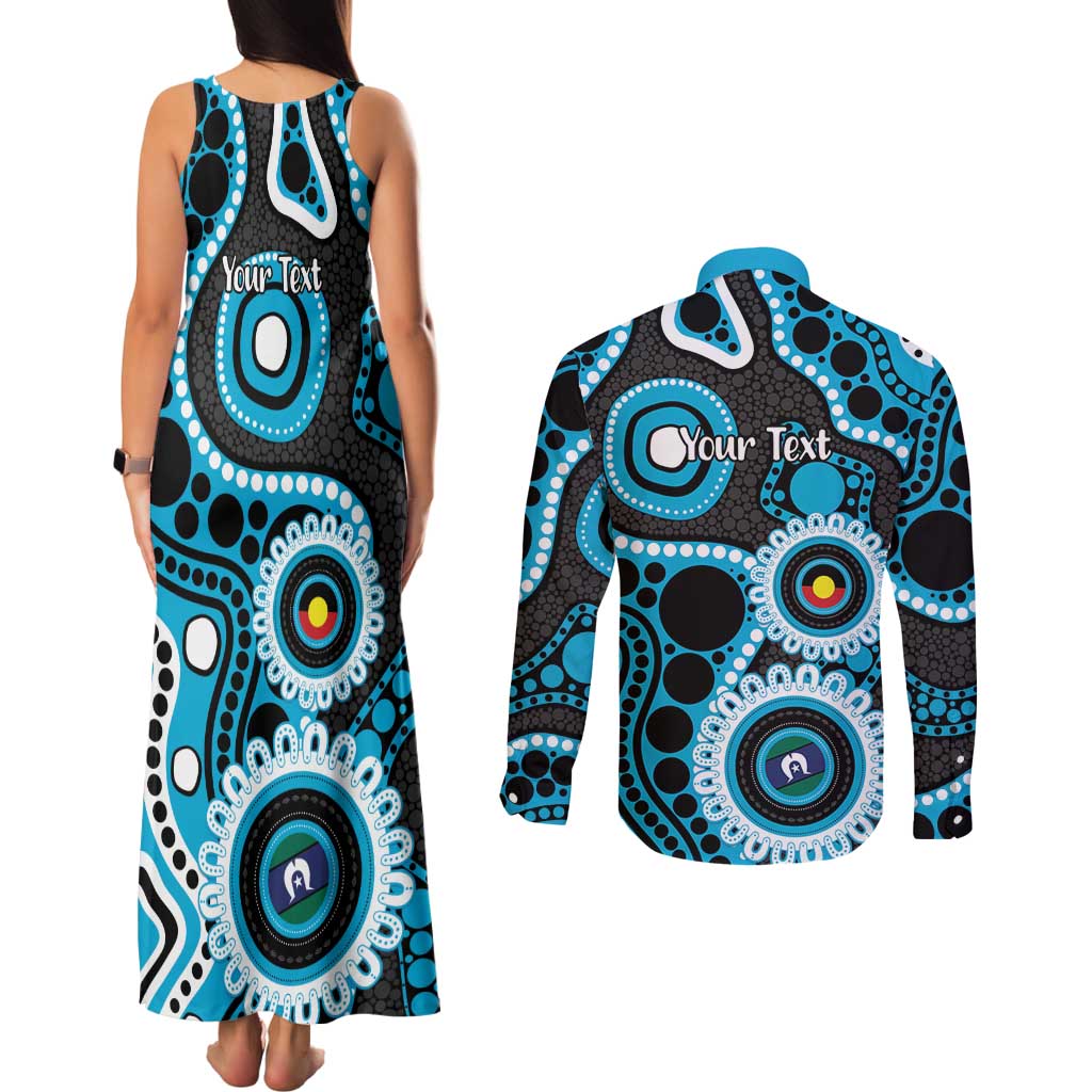 Sharks NAIDOC Week 2026 Personalised Couples Matching Tank Maxi Dress and Long Sleeve Button Shirt 50 Years of Deadly Aboriginal Art
