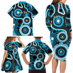 Sharks NAIDOC Week 2026 Personalised Family Matching Long Sleeve Bodycon Dress and Hawaiian Shirt 50 Years of Deadly Aboriginal Art