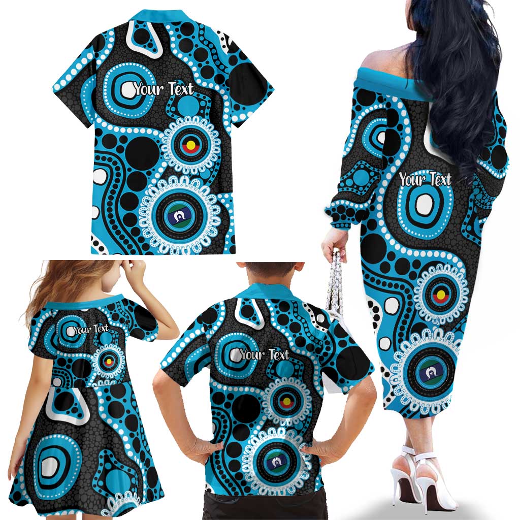 Sharks NAIDOC Week 2026 Personalised Family Matching Off The Shoulder Long Sleeve Dress and Hawaiian Shirt 50 Years of Deadly Aboriginal Art