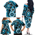 Sharks NAIDOC Week 2026 Personalised Family Matching Off The Shoulder Long Sleeve Dress and Hawaiian Shirt 50 Years of Deadly Aboriginal Art