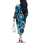 Sharks NAIDOC Week 2026 Personalised Family Matching Off The Shoulder Long Sleeve Dress and Hawaiian Shirt 50 Years of Deadly Aboriginal Art