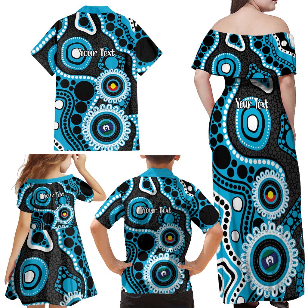Sharks NAIDOC Week 2026 Personalised Family Matching Off Shoulder Maxi Dress and Hawaiian Shirt 50 Years of Deadly Aboriginal Art