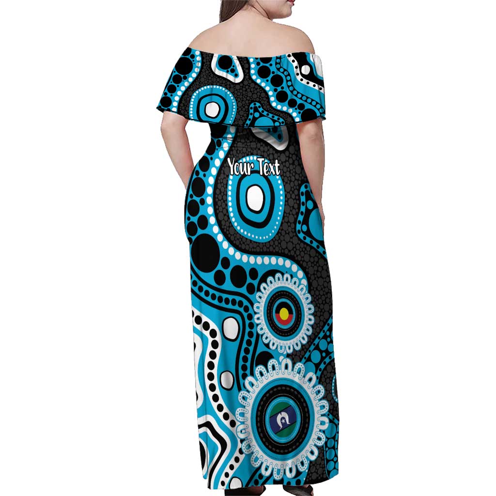 Sharks NAIDOC Week 2026 Personalised Family Matching Off Shoulder Maxi Dress and Hawaiian Shirt 50 Years of Deadly Aboriginal Art