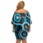 Sharks NAIDOC Week 2026 Personalised Family Matching Off Shoulder Short Dress and Hawaiian Shirt 50 Years of Deadly Aboriginal Art