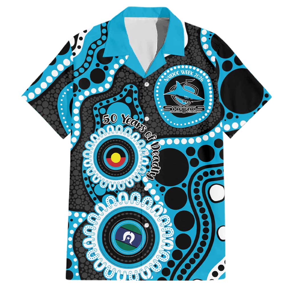 Sharks NAIDOC Week 2026 Personalised Family Matching Tank Maxi Dress and Hawaiian Shirt 50 Years of Deadly Aboriginal Art