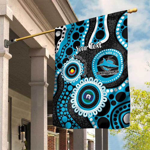 Sharks NAIDOC Week 2026 Personalised Garden Flag 50 Years of Deadly Aboriginal Art