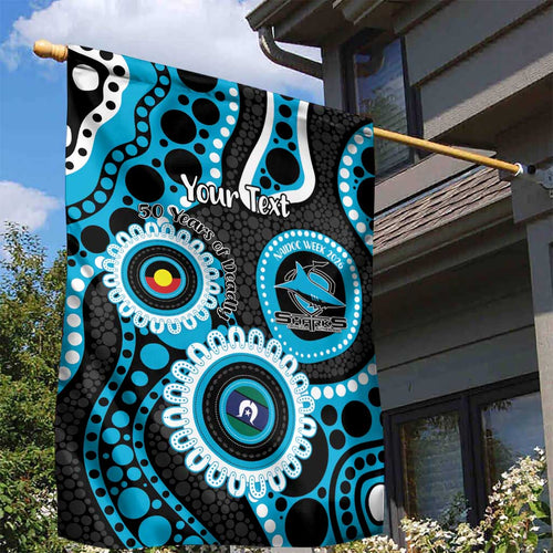 Sharks NAIDOC Week 2026 Personalised Garden Flag 50 Years of Deadly Aboriginal Art