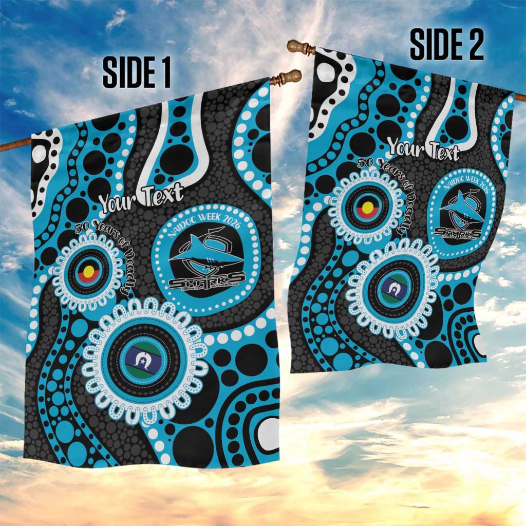 Sharks NAIDOC Week 2026 Personalised Garden Flag 50 Years of Deadly Aboriginal Art