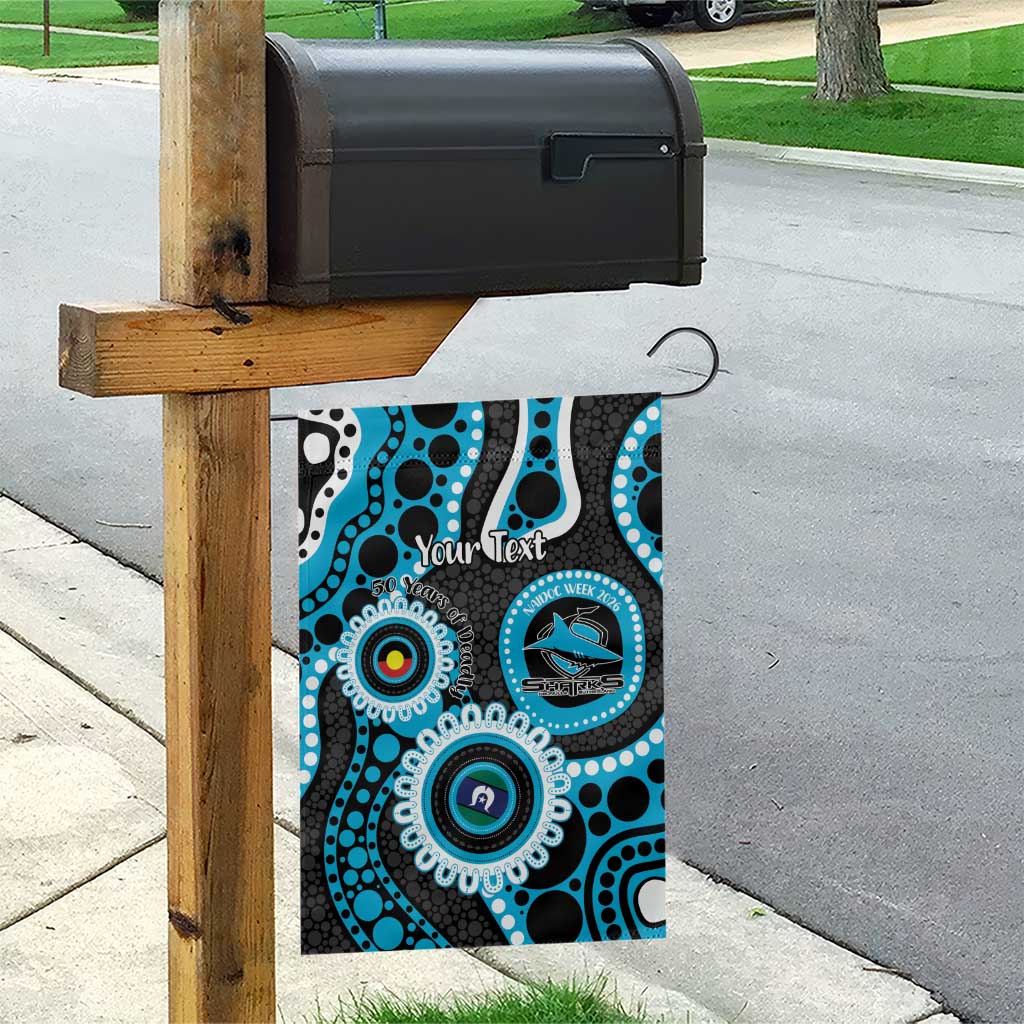 Sharks NAIDOC Week 2026 Personalised Garden Flag 50 Years of Deadly Aboriginal Art