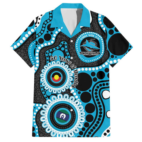 Sharks NAIDOC Week 2026 Personalised Hawaiian Shirt 50 Years of Deadly Aboriginal Art