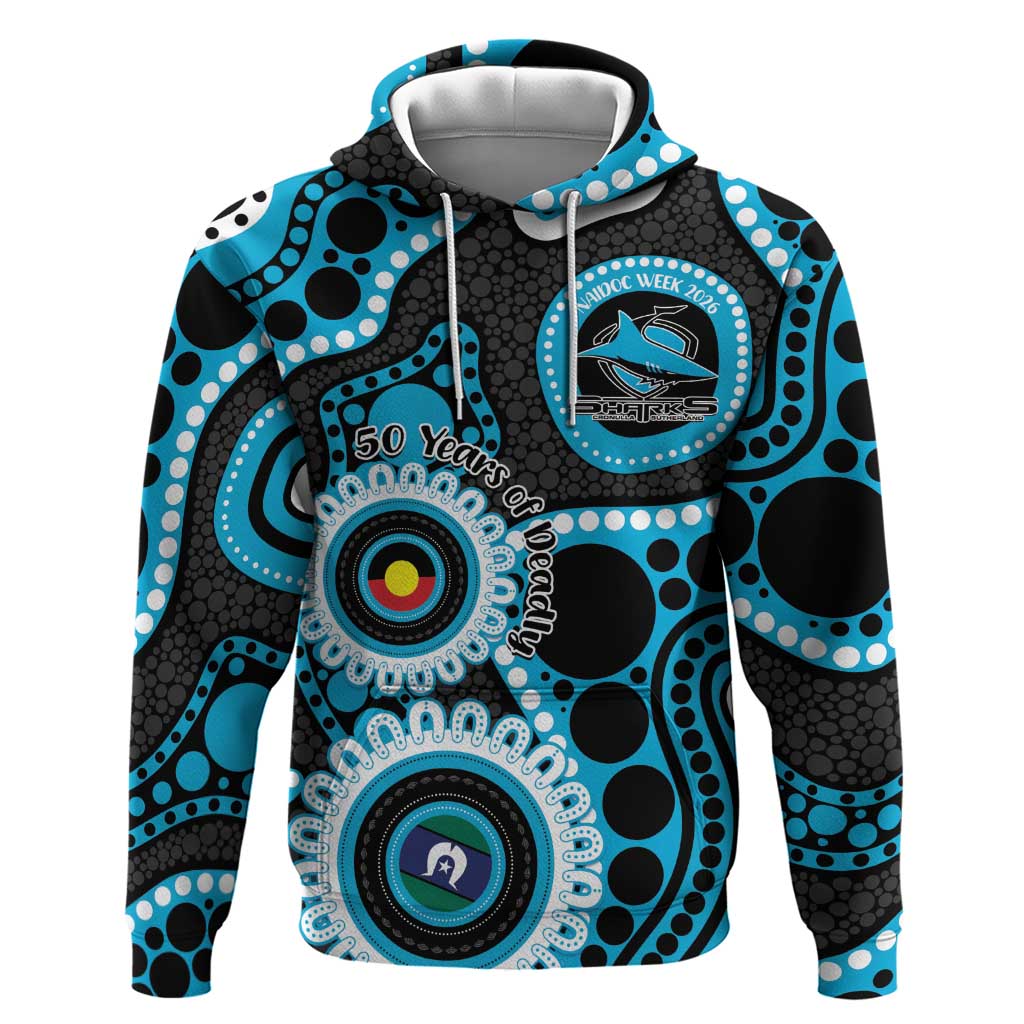 Sharks NAIDOC Week 2026 Personalised Hoodie 50 Years of Deadly Aboriginal Art