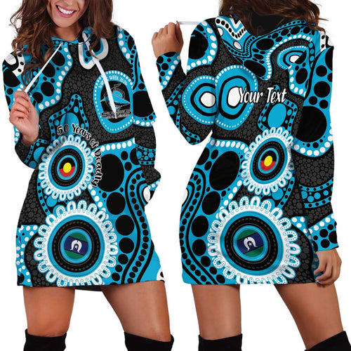 Sharks NAIDOC Week 2026 Personalised Hoodie Dress 50 Years of Deadly Aboriginal Art