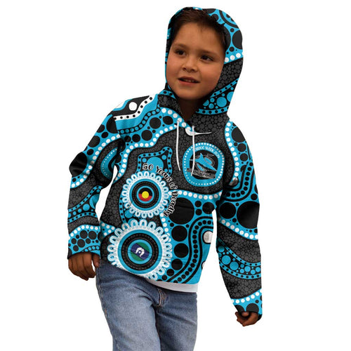 Sharks NAIDOC Week 2026 Personalised Kid Hoodie 50 Years of Deadly Aboriginal Art
