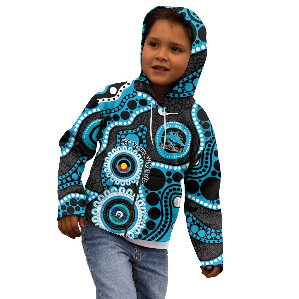 Sharks NAIDOC Week 2026 Personalised Kid Hoodie 50 Years of Deadly Aboriginal Art