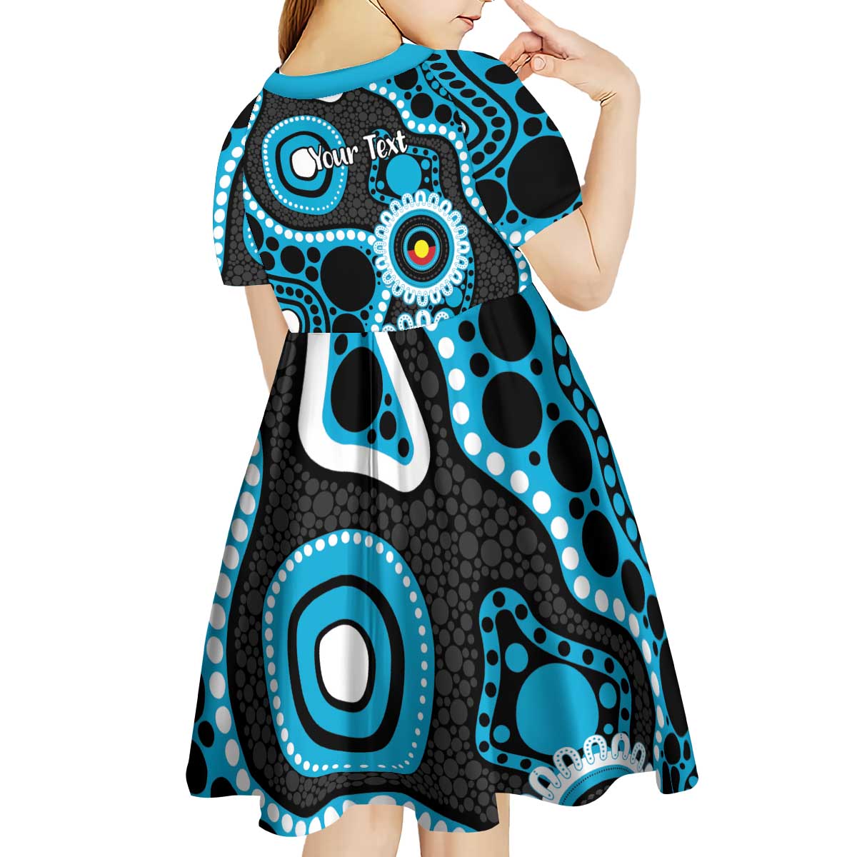 Sharks NAIDOC Week 2026 Personalised Kid Short Sleeve Dress 50 Years of Deadly Aboriginal Art