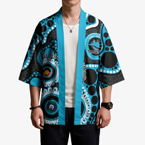 Sharks NAIDOC Week 2026 Personalised Kimono 50 Years of Deadly Aboriginal Art