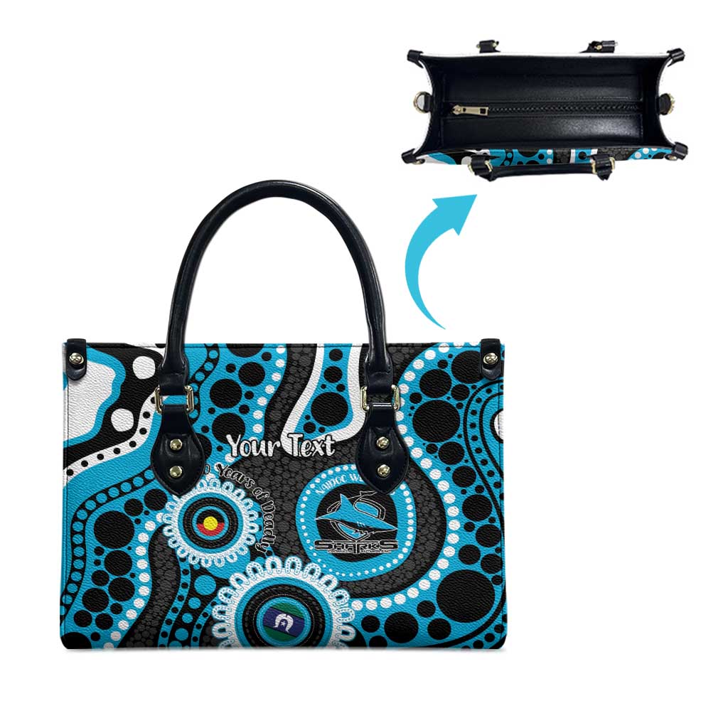 Sharks NAIDOC Week 2026 Personalised Leather Bag 50 Years of Deadly Aboriginal Art