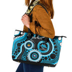 Sharks NAIDOC Week 2026 Personalised Leather Tote Bag 50 Years of Deadly Aboriginal Art