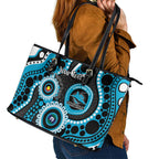 Sharks NAIDOC Week 2026 Personalised Leather Tote Bag 50 Years of Deadly Aboriginal Art