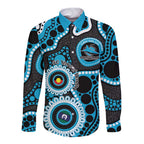 Sharks NAIDOC Week 2026 Personalised Long Sleeve Button Shirt 50 Years of Deadly Aboriginal Art