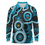 Sharks NAIDOC Week 2026 Personalised Long Sleeve Polo Shirt 50 Years of Deadly Aboriginal Art