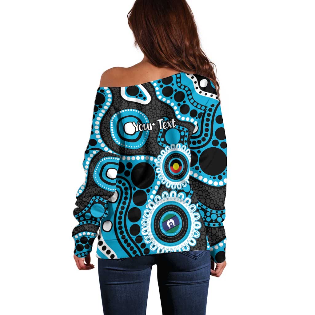 Sharks NAIDOC Week 2026 Personalised Off Shoulder Sweater 50 Years of Deadly Aboriginal Art