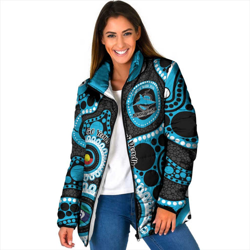 Sharks NAIDOC Week 2026 Personalised Padded Jacket 50 Years of Deadly Aboriginal Art