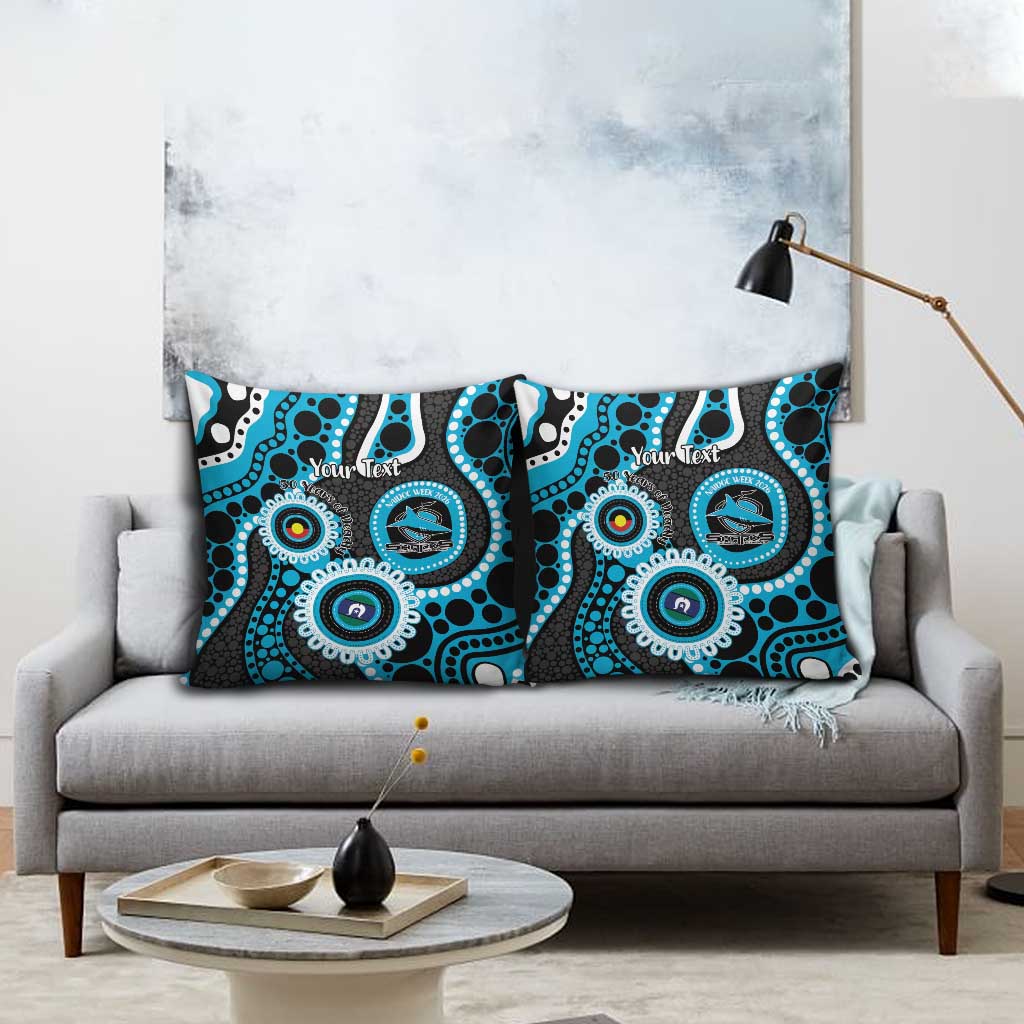 Sharks NAIDOC Week 2026 Personalised Pillow Cover 50 Years of Deadly Aboriginal Art